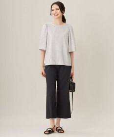 自由区 【洗える】リヨセルコットンストライプ カットソー