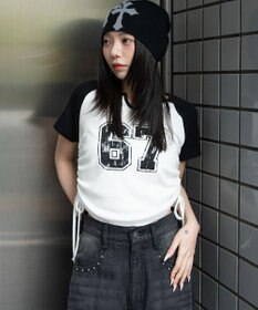 WEGO キーネックサイドレースアップちびT