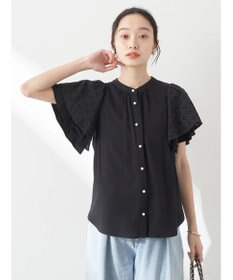 earth music&ecology レースラッフルブラウス