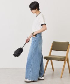 AMERICAN HOLIC ランダムロゴ刺繍リンガーTシャツ