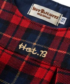 MIKI HOUSE HOT BISCUITS 【70-100cm】 チェック柄 裏毛パイル ジャンパースカート