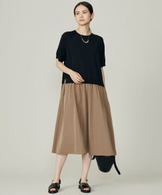 自由区 L 【洗える】タフタコンビ半袖 ワンピース