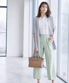 Tiaclasse 【日本製・洗える】麻調ワイドパンツ