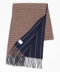 J.PRESS MEN リバーシブル カシミヤマフラー チェック×ストライプ