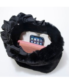 UNBILLION カシュカシュ cachecache / フリルハンドルエコファー巾着バッグ