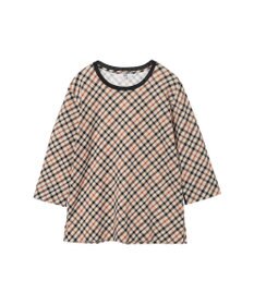 DAKS チェックプリント七分袖Tシャツ