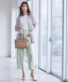 Tiaclasse 【日本製・洗える】麻調ワイドパンツ