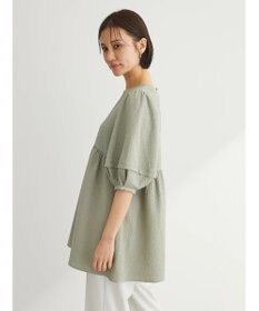 Green Parks ジャガードペプラムブラウス