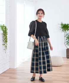 Tiaclasse 【洗える】袖ドッキングリブニットトップス