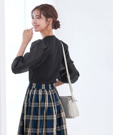 Tiaclasse 【洗える】袖ドッキングリブニットトップス