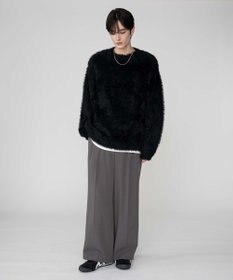 WEGO 【2025秋冬新作/ユニセックス着用ITEM/MLサイズ展開】フェザーニットプルオーバー