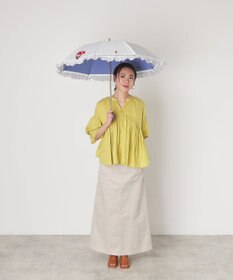 MOONBAT 【遮光/晴雨兼用日傘】POLO RALPH LAUREN（ポロラルフローレン）折りたたみ日傘 ストライプフリル 遮熱 遮光 UV