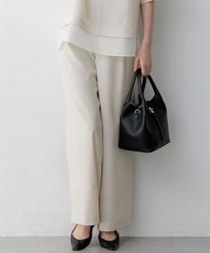 23区 S 【WEB&一部店舗限定】ストレッチジョーゼット ワイドパンツ ベージュ系