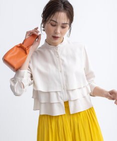 組曲 【WEB限定カラーあり】リヨセルシャーティング ティアードブラウス