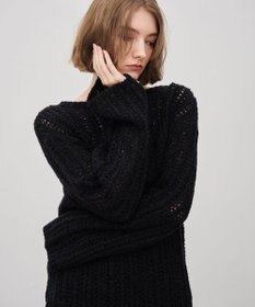 uncrave フィラメントモヘアニット プルオーバー ブラック