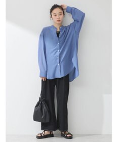 earth music&ecology シアーバンドカラーシャツ