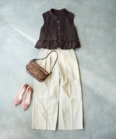 組曲 【入江未悠さんコラボ】ギャザーライトデシンティアード ブラウス