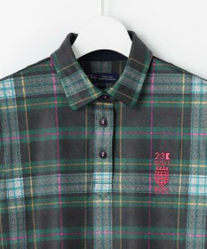 23区GOLF 【WOMEN】チェック長袖ポロシャツ