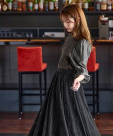 Tiaclasse 【洗える】袖ドッキングリブニットトップス