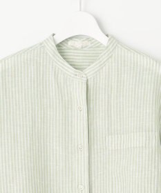 23区 【洗える】LIBECO バンドカラー シャツ