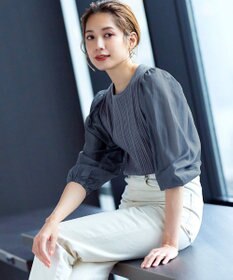 Tiaclasse 【洗える】袖ドッキングリブニットトップス