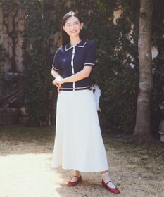 earth music&ecology ウエストリボンフレアスカート