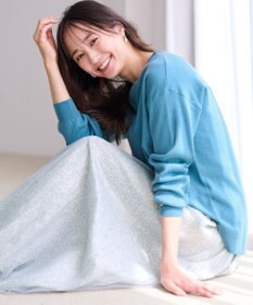 ANY SIS 【ウールブレンドシリーズ】フロント切替Vネック ニット