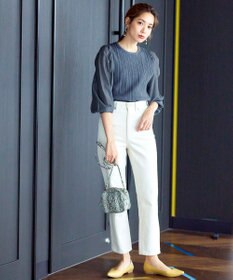 Tiaclasse 【洗える】袖ドッキングリブニットトップス