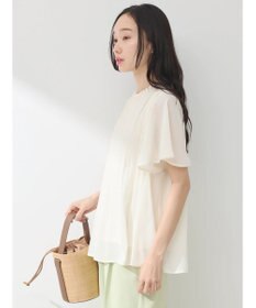 earth music&ecology マジョリカプリーツ半袖ブラウス