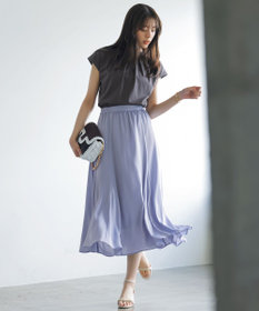 撥水】サテンナローフレア スカート / any SiS | ファッション通販 