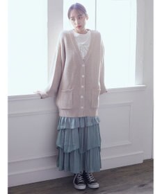 earth music&ecology アンチピリング畦Ｖネックカーディガン