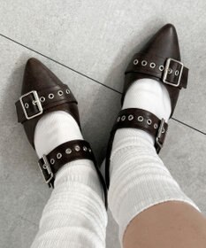 WEGO ハトメベルトポインテッドシューズ