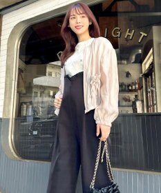 Feroux 【洗える】リボン刺繍ダイヤ柄 ニット