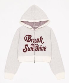 WEGO フラッフィーグラフィックジャガードニットZIPパーカー