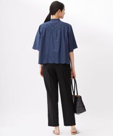 自由区 【カタログ掲載・接触冷感・洗える】エンブロイダリーローンシャツ ブラウス