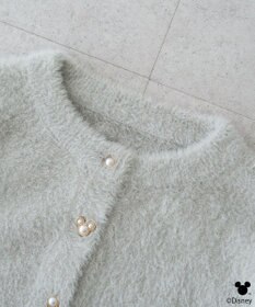 earth music&ecology 【予約】Disney/ポイントミッキーラメシャギーカーデ