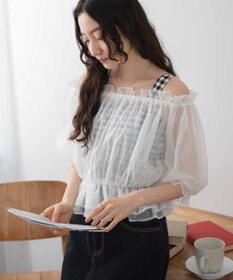 WEGO 【２点セット】キャミSETオーガンジーオフショルブラウス