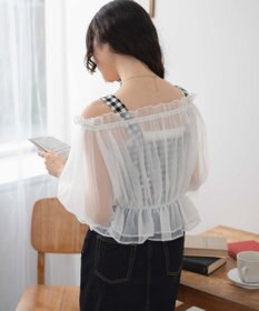 WEGO 【２点セット】キャミSETオーガンジーオフショルブラウス