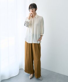 YECCA VECCA ラインプリーツスリーブシャツ