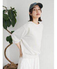 Green Parks ７分袖ラメ裏毛パフプルオーバー