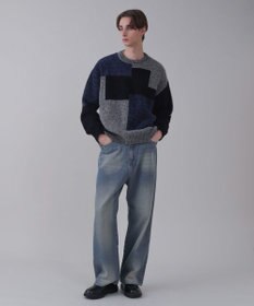 WEGO 【ユニセックス着用ITEM/SMLサイズ展開/ウエスト調整可】バギーデニムパンツ