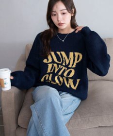 WEGO 【2025年秋冬新作】フラッフィーグラフィックニットBIGプルオーバー