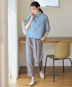 ANY 【ウエストゴム】イージーケアライトストレッチテーパードパンツ