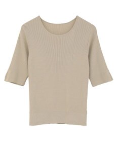 YECCA VECCA 5分袖リブニット