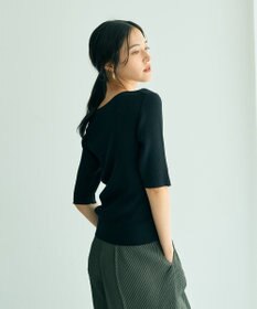 YECCA VECCA 5分袖リブニット