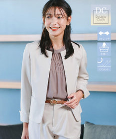 Tiaclasse L 【ダブルクロス・洗える】ノーカラージャケット