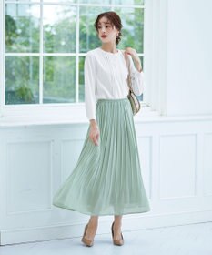 Tiaclasse L 【洗える/ウエストゴム】 ジョーゼットプリーツスカート