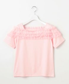 Feroux 【洗える・汗ジミが目立たない】デコルテチュール カットソー