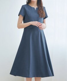 Tiaclasse 【小倉優子さん着用・洗える】フラップ付きミディアム丈フレアワンピース