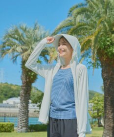 OP／FILA 【Ocean Pacific】フェイスガード付き バックフリル ラッシュガードパーカー